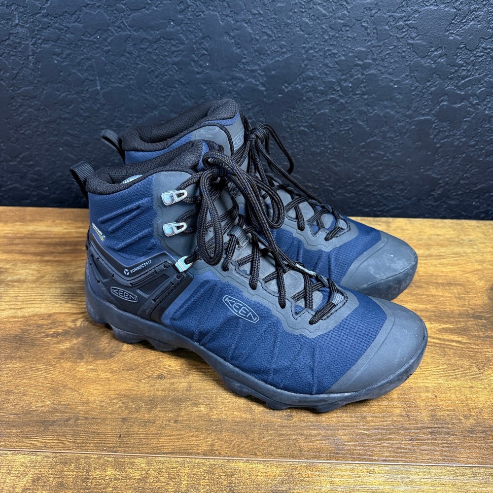 KEEN Venture Mid 1021166 Navy Black Synthetic Hiking Boots Mens Size 8